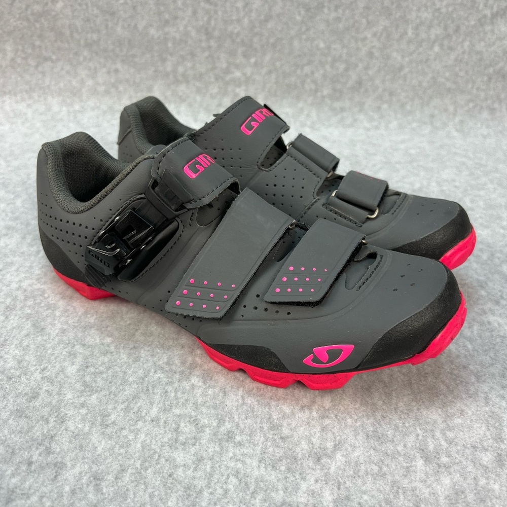 Giro Manta Biking Cycling Shoes Clipless SPD Grey Pink Cleats Women US 8.5 EU 40 - Picture 2 of 16
